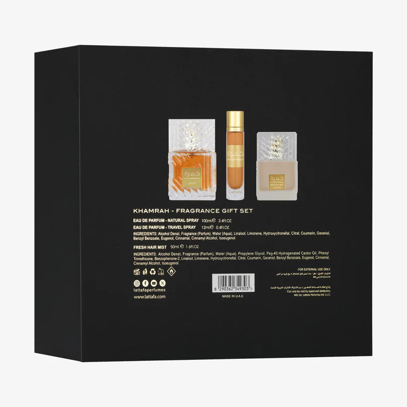 Khamrah Lattafa 3pcs Gift Set