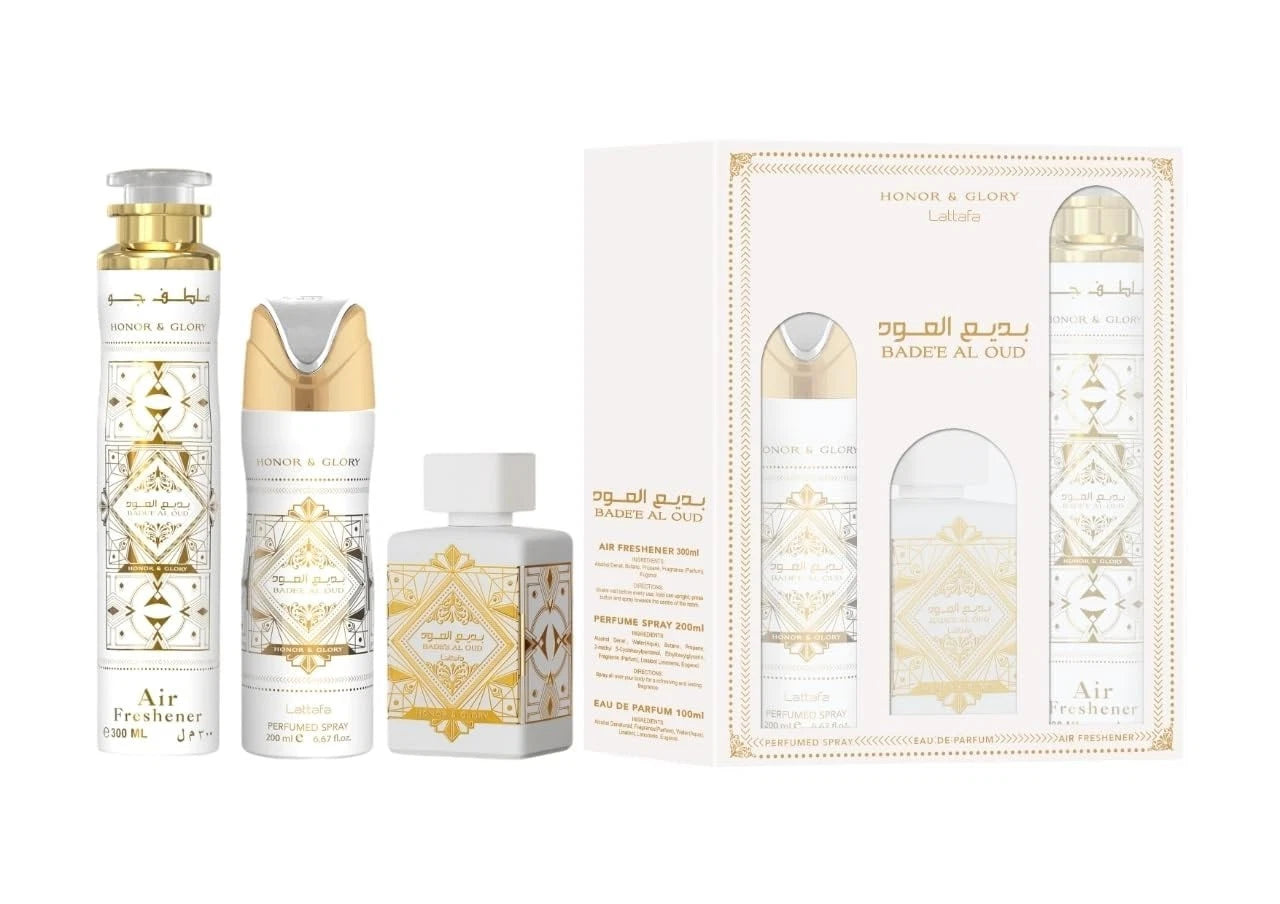 Badee Al Oud Honor And Glory Lattafa Set - 3 pcs